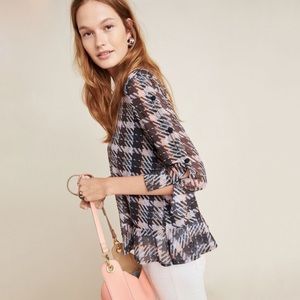 NWT Anthropologie Eva Franco Plaid Peplum Top